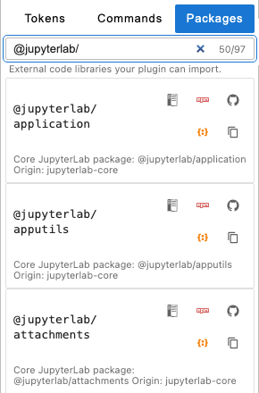 Packages reference tab in Extension Points